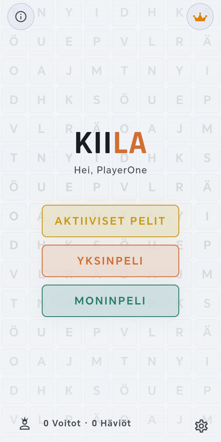KIILA main menu — Light